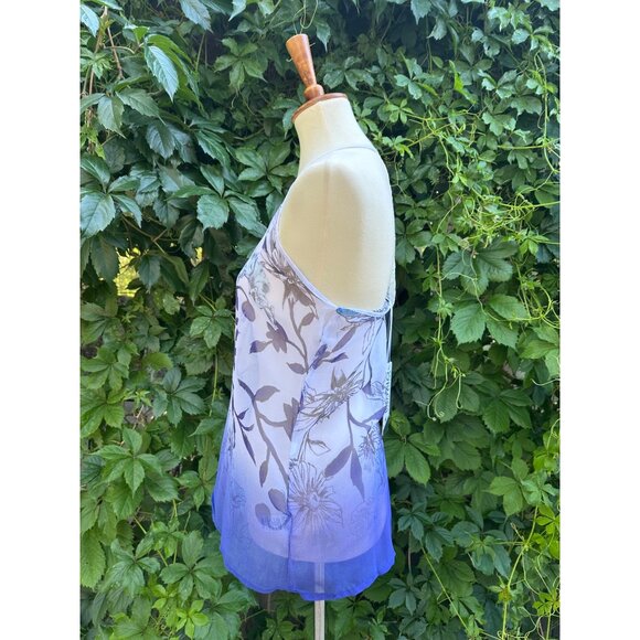 Buffalo David Bitton Surfcore Sheer Racerback Tank Top Purple floral NWT Sz M - Picture 3 of 8